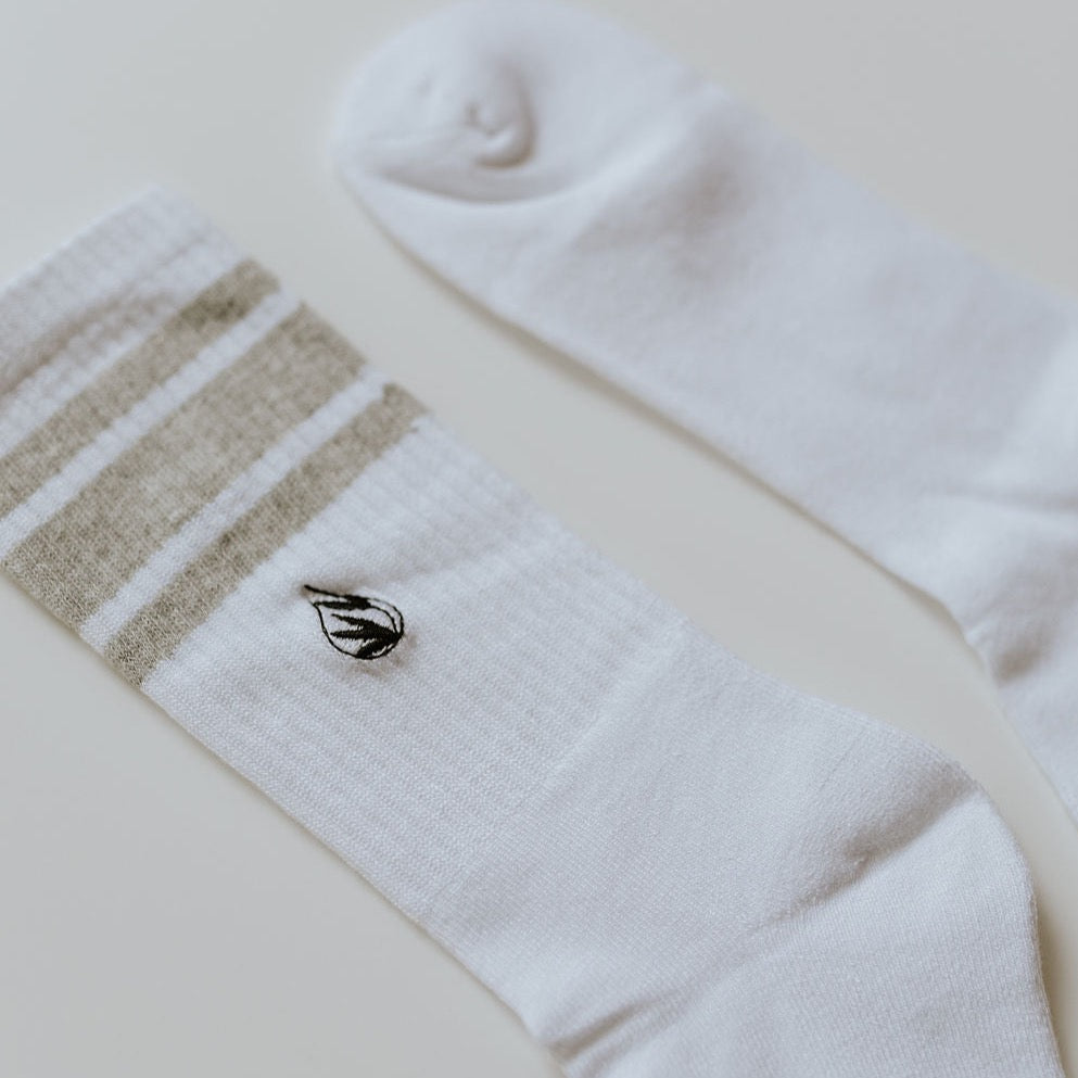 white sport bamboo socks