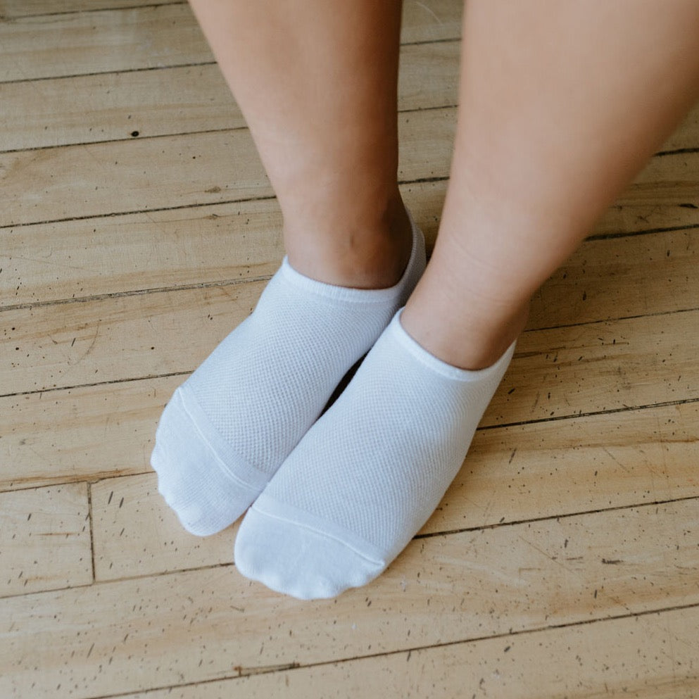 White bamboo sport socks